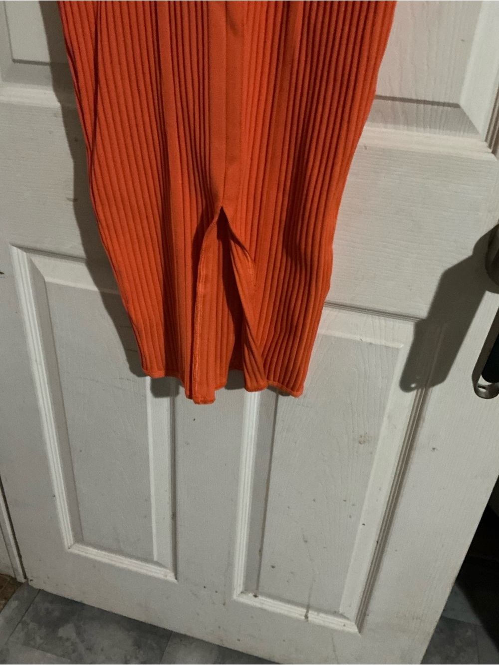 Fashion Nova Bright Orange Ribbed Bodycon Midi Dress - Picture 4 of 6